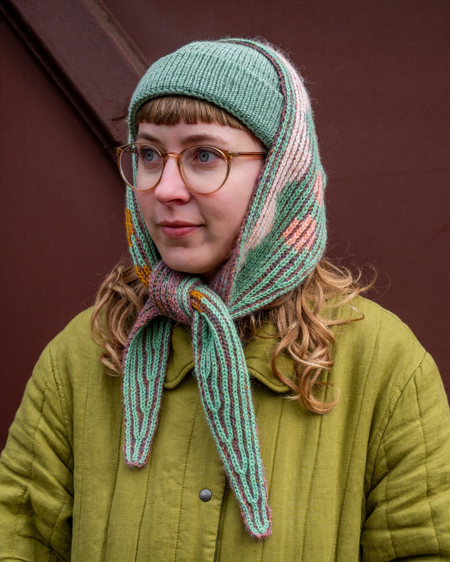 Brioche Intarsia Bandana Knitting Pattern English