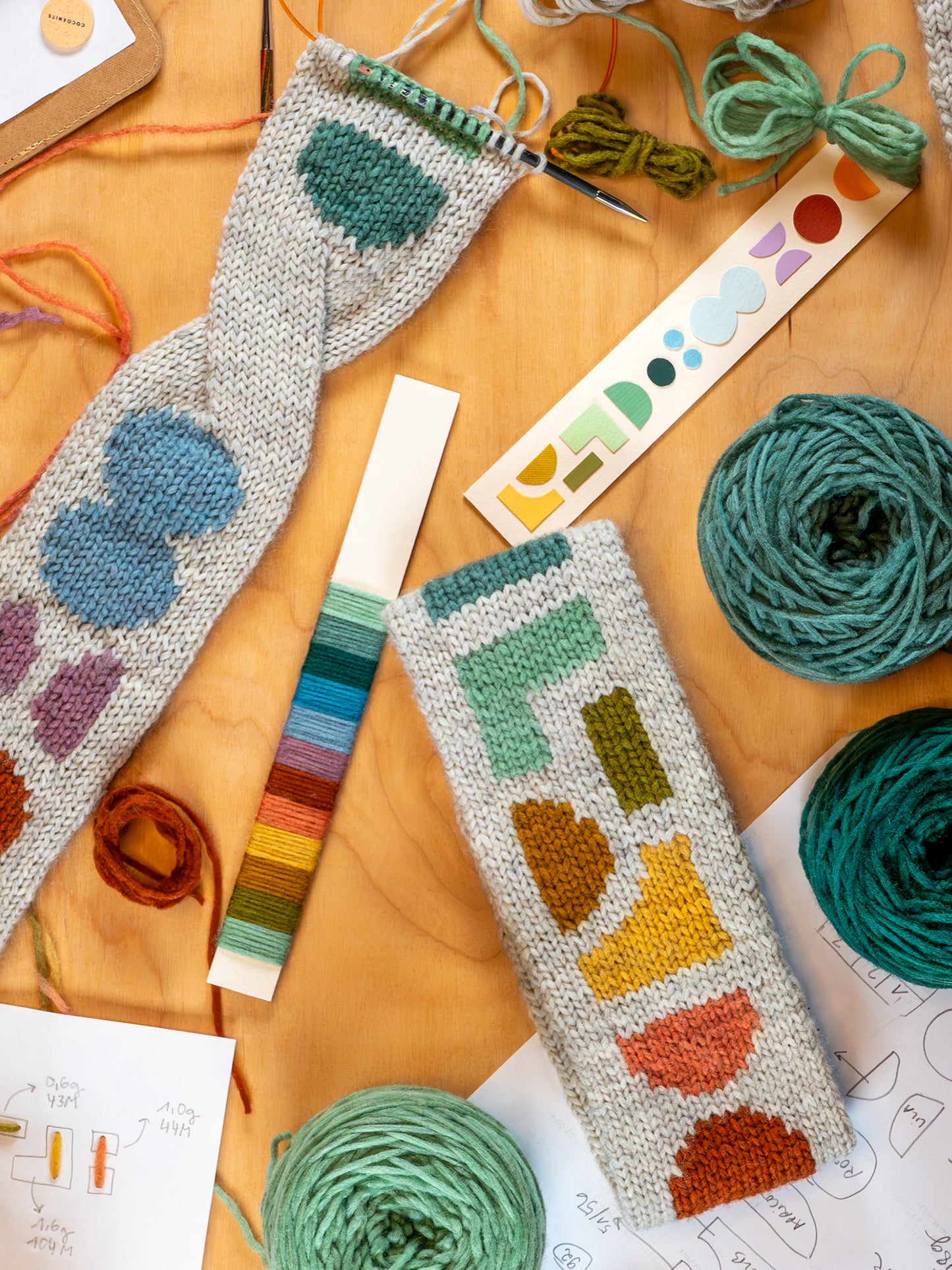 Rainbow Intarsia Headband Knit Kit