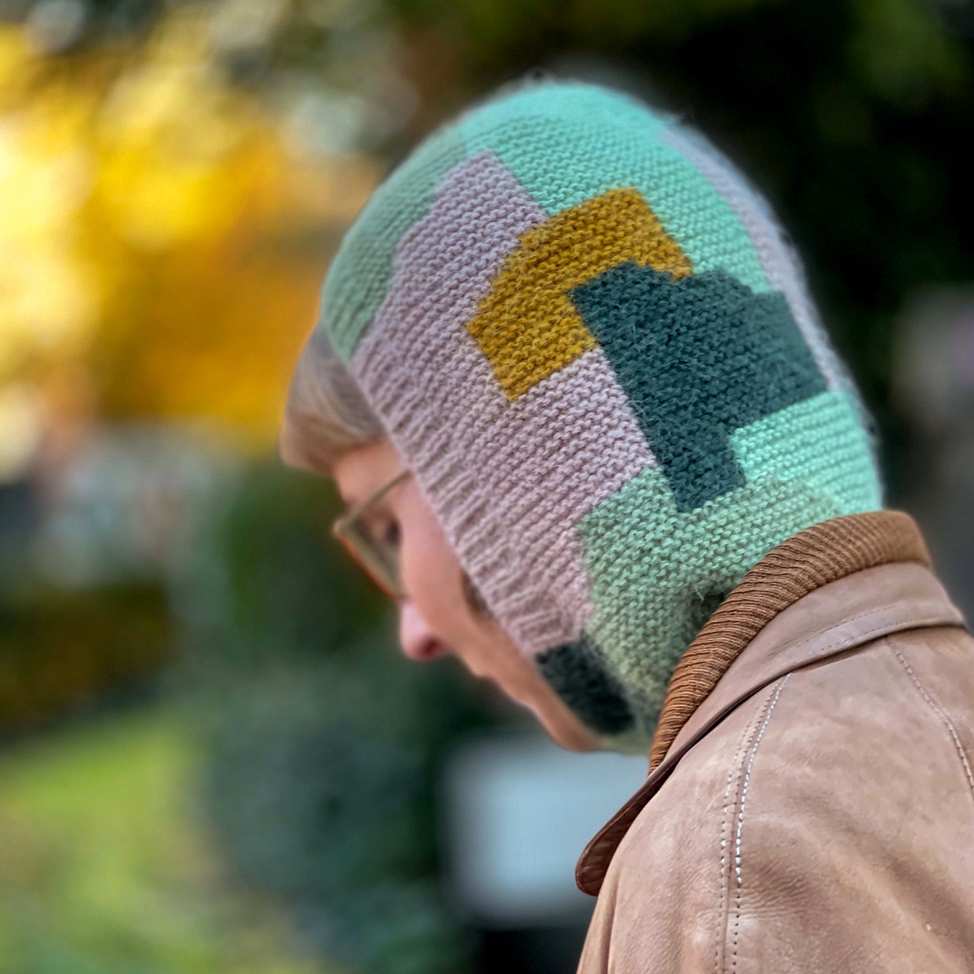 Anna Husemann wearing her Intarsia Balaclava.